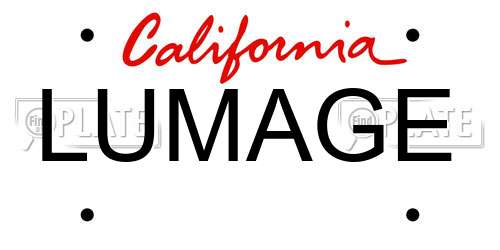 LUMAGE California License Plate