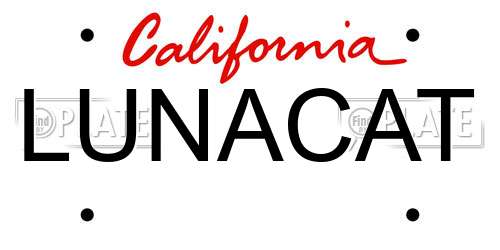 LUNACAT California License Plate