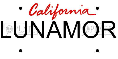 LUNAMOR California License Plate