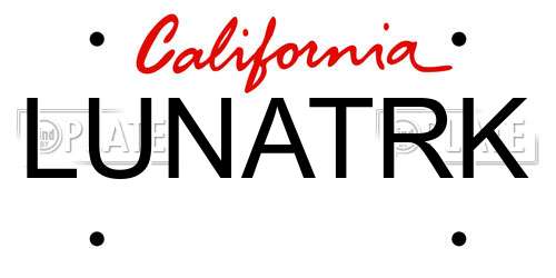 LUNATRK California License Plate