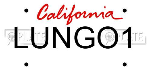 LUNGO1 California License Plate