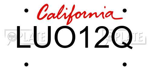LUO12Q California License Plate