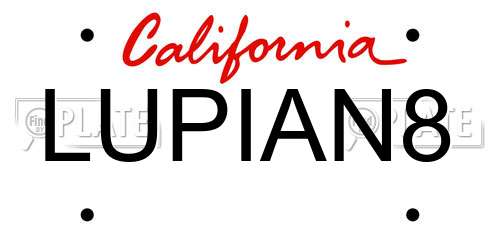 LUPIAN8 California License Plate