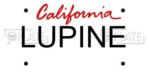 LUPINE California License Plate