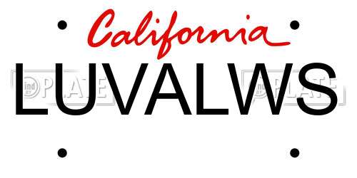 LUVALWS California License Plate