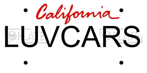 LUVCARS California License Plate