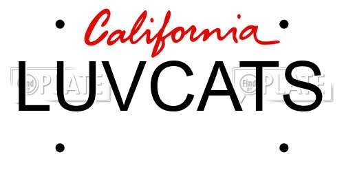 LUVCATS California License Plate