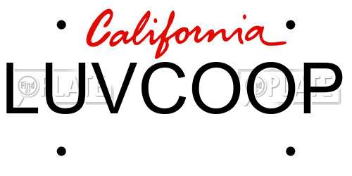 LUVCOOP California License Plate