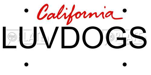 LUVDOGS California License Plate