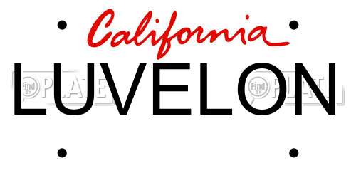 LUVELON California License Plate