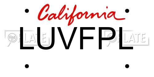 LUVFPL California License Plate