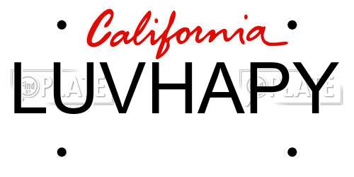LUVHAPY California License Plate