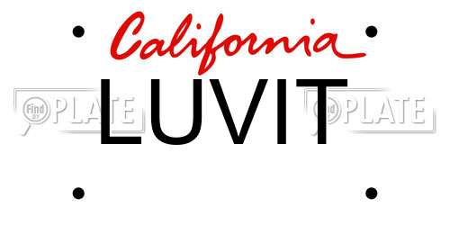 LUVIT California License Plate