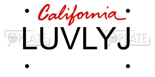 LUVLYJ California License Plate