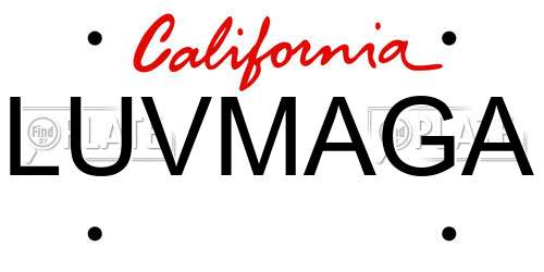 LUVMAGA California License Plate