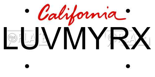 LUVMYRX California License Plate