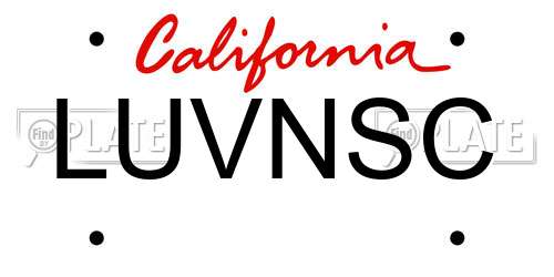 LUVNSC California License Plate