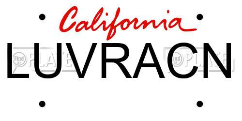 LUVRACN California License Plate