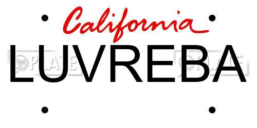 LUVREBA California License Plate