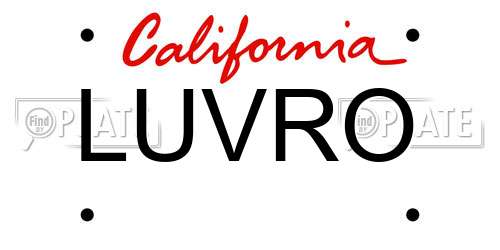 LUVRO California License Plate