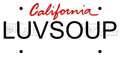 LUVSOUP California License Plate