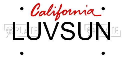 LUVSUN California License Plate