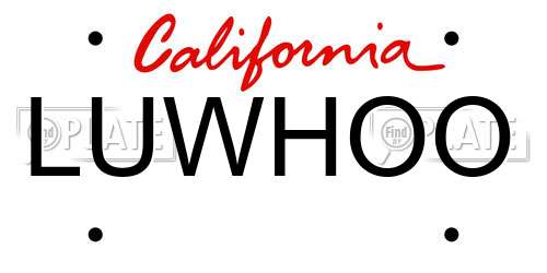 LUWHOO California License Plate