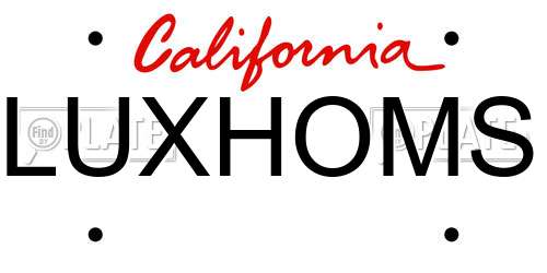LUXHOMS California License Plate
