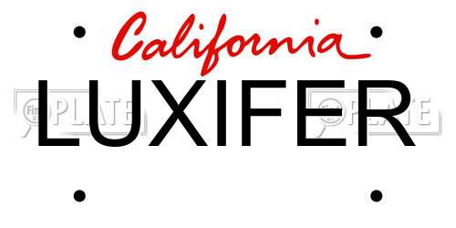 LUXIFER California License Plate