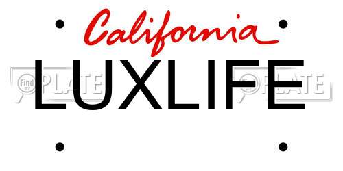 LUXLIFE California License Plate