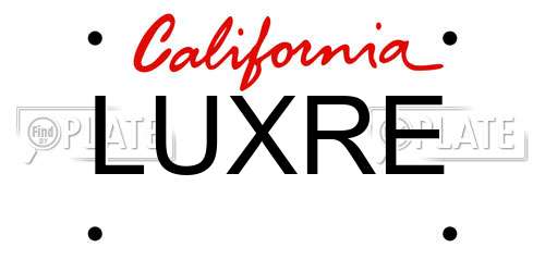 LUXRE California License Plate