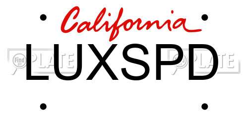 LUXSPD California License Plate