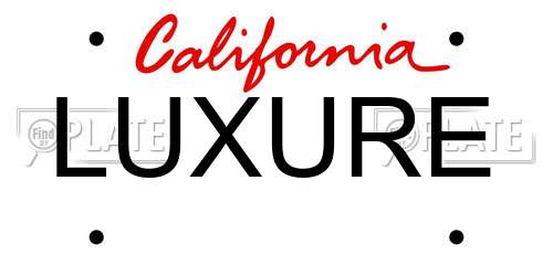 LUXURE California License Plate