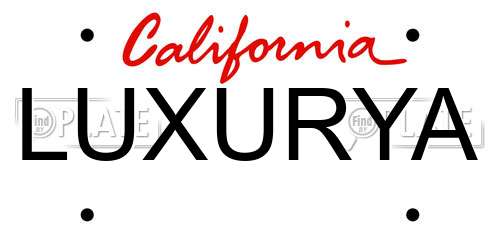 LUXURYA California License Plate