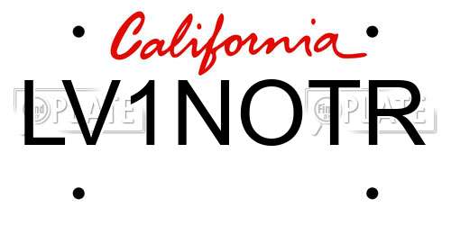 LV1NOTR California License Plate