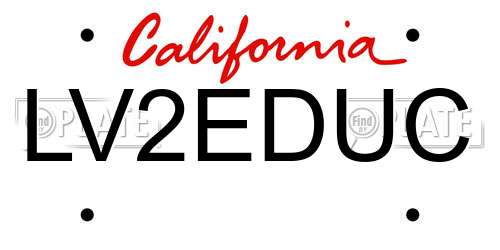 LV2EDUC California License Plate
