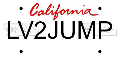 LV2JUMP California License Plate