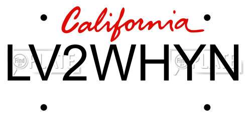 LV2WHYN California License Plate