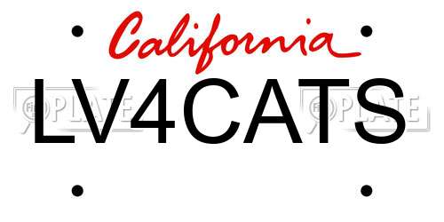 LV4CATS California License Plate