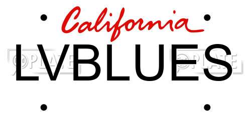 LVBLUES California License Plate