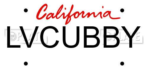 LVCUBBY California License Plate
