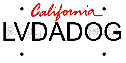 LVDADOG California License Plate