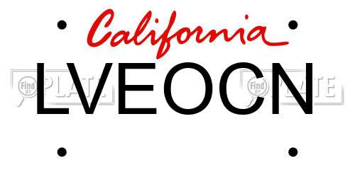 LVEOCN California License Plate