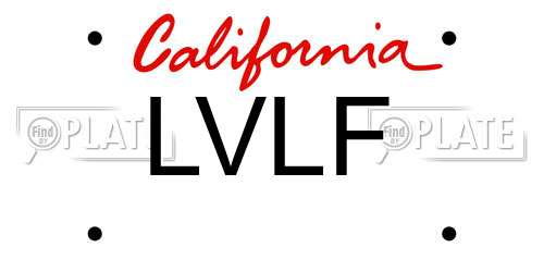 LVLF California License Plate