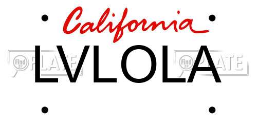 LVLOLA California License Plate