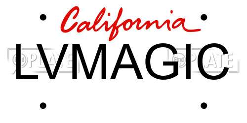 LVMAGIC California License Plate