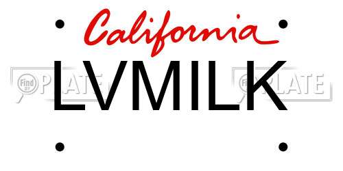 LVMILK California License Plate