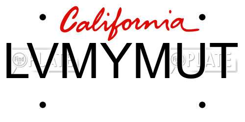 LVMYMUT California License Plate