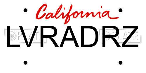 LVRADRZ California License Plate