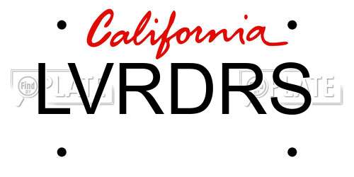 LVRDRS California License Plate